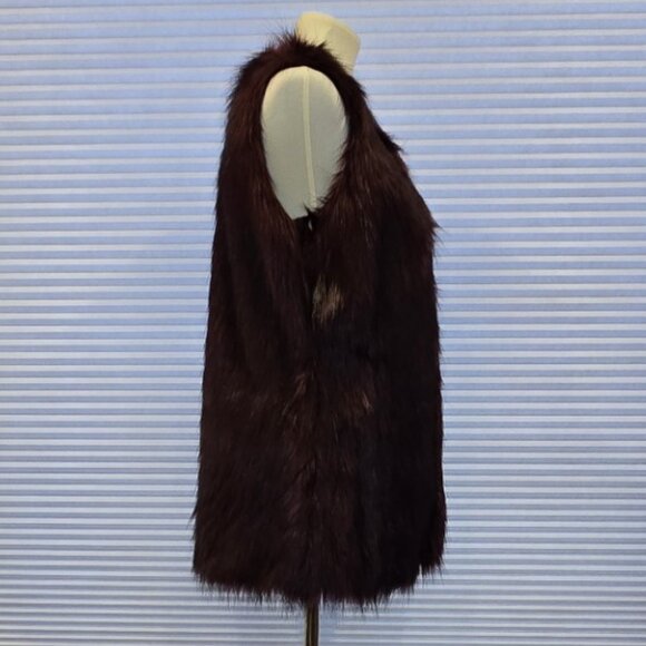 Burgundy Faux Fur Vest by REBA ~ NWOT - Picture 3 of 10